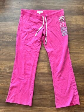 Aeropostale y2k Bright Hot Pink Sweatpants with NY 87 Logo